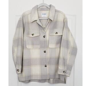 Old Navy Plaid Wool Blend Shirt Jacket Size XL Utility‎ Grunge Cozy Streetwear